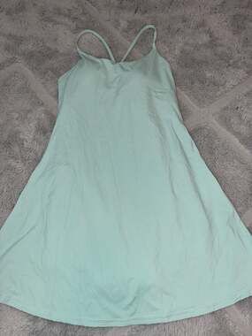 Halara SoftlyZero™ Plush Backless Active Dress With Pockets Thin Mint Seafoam M
